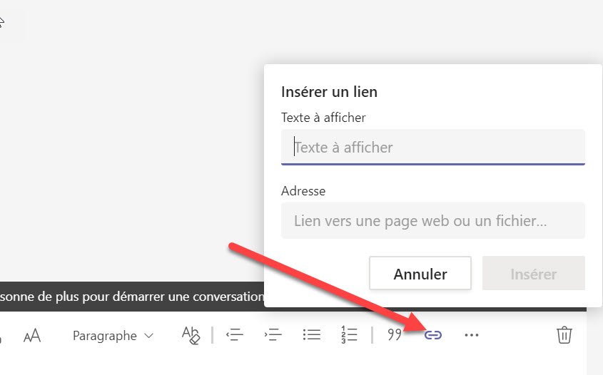 Microsoft Teams Traitement de texte