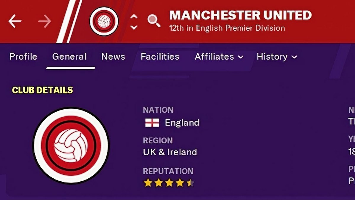 Manchester United dans Football Manager