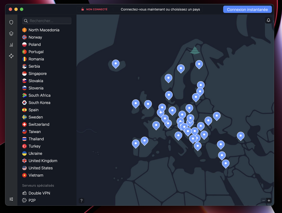 NordVPN sur macOS