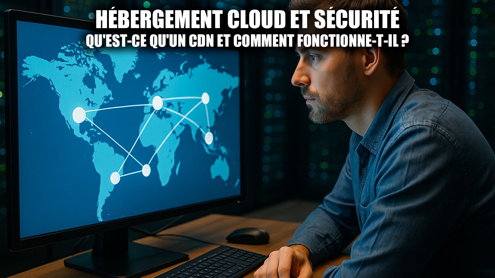 Un CDN (Content Delivery Network) accélère le chargement des pages en distribuant le contenu sur plusieurs serveurs, améliorant ainsi performance, fiabilité et SEO d’un site web - © Axel Reghis | OpenAI