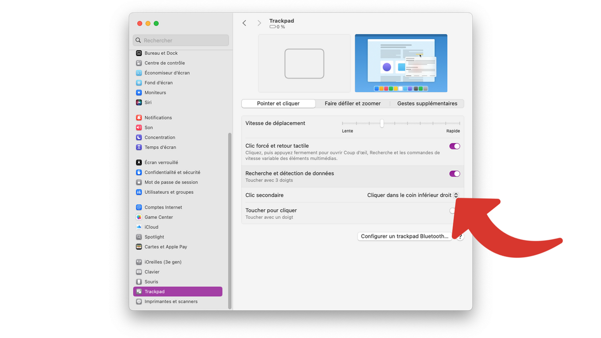 Configurer le clic droit avec le Trackpad © Clubic