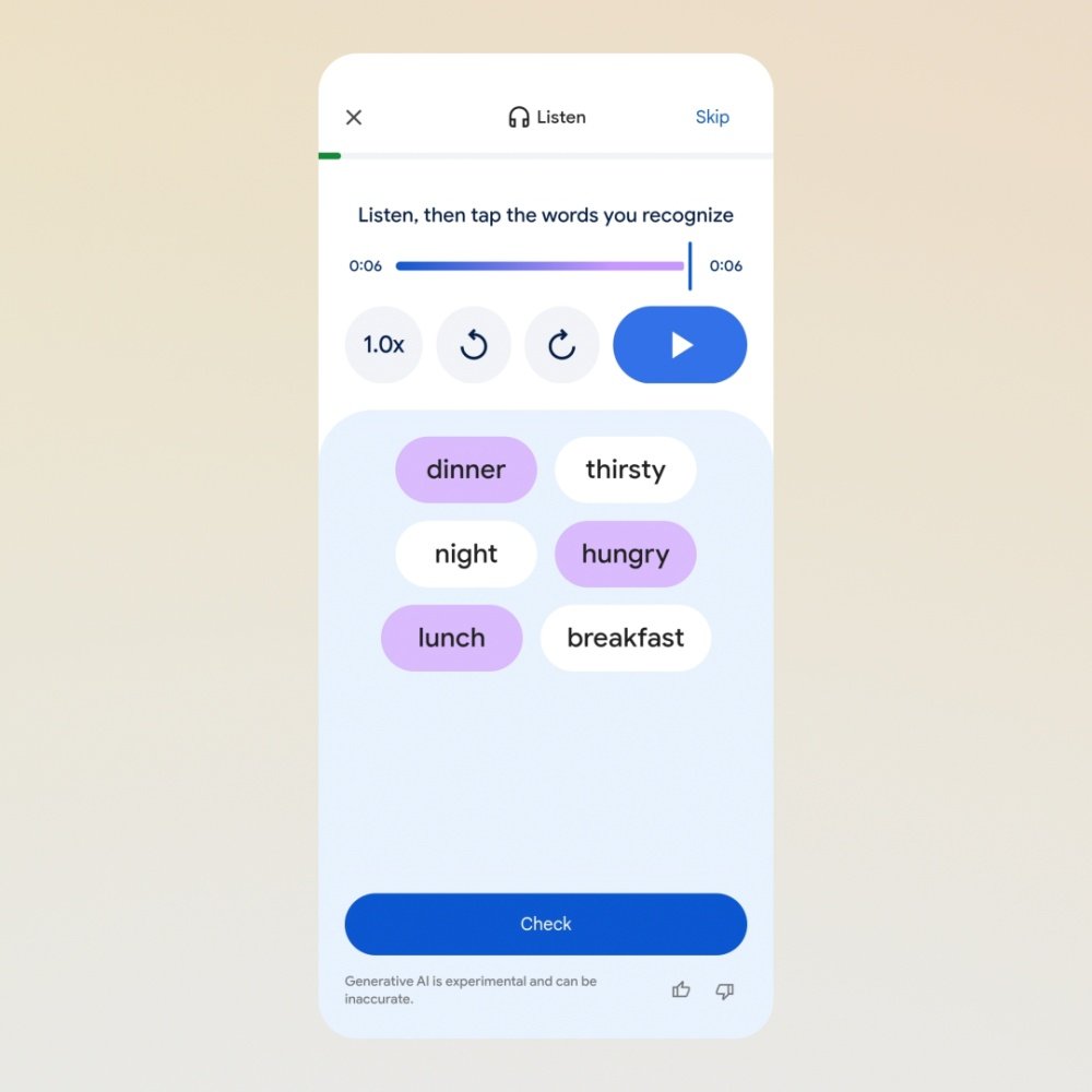 Nouveaux mots ou prononciation, Google Traduction propose de nombreux exercices © Google
