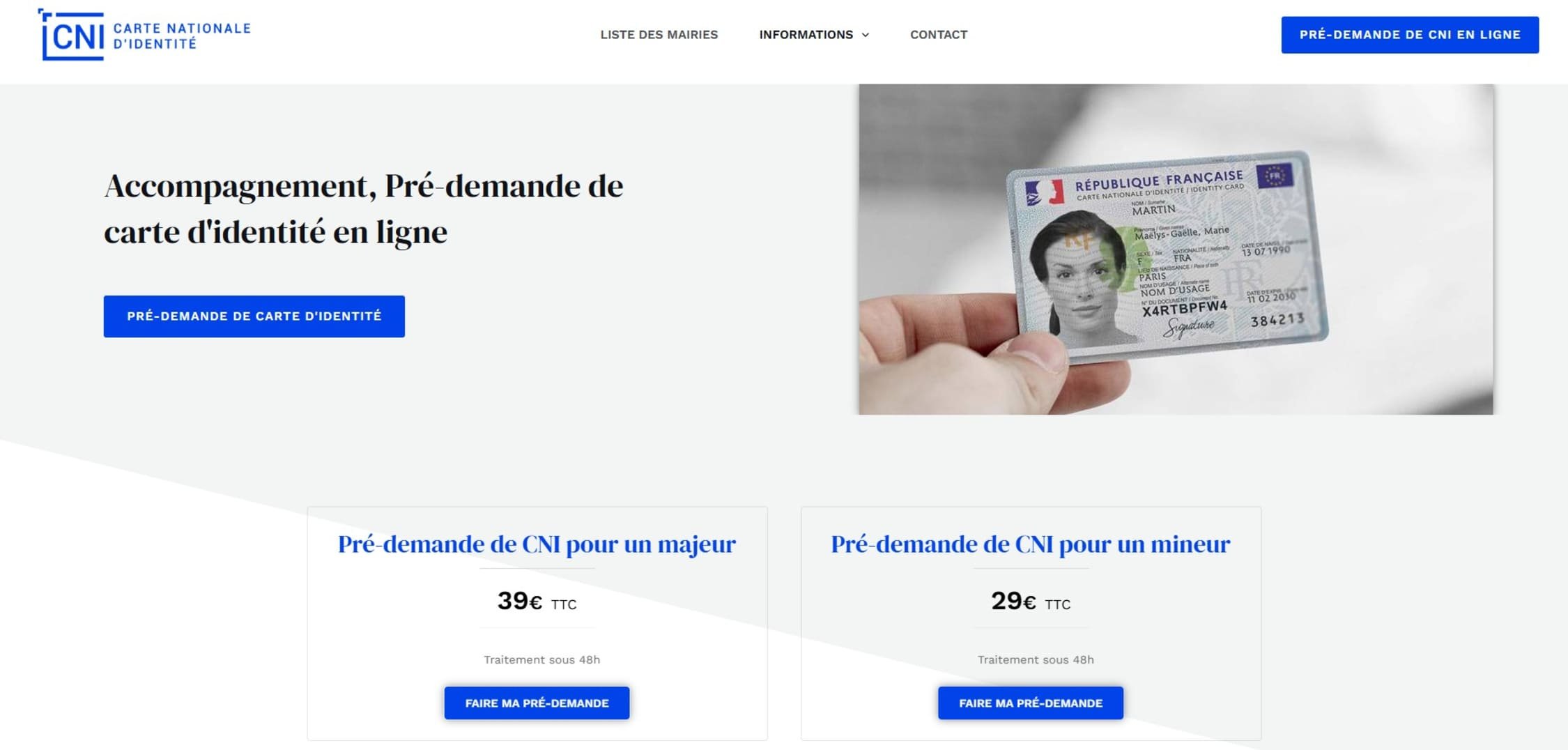 Capture d'écran du site frauduleux © Alexandre Boero / Clubic