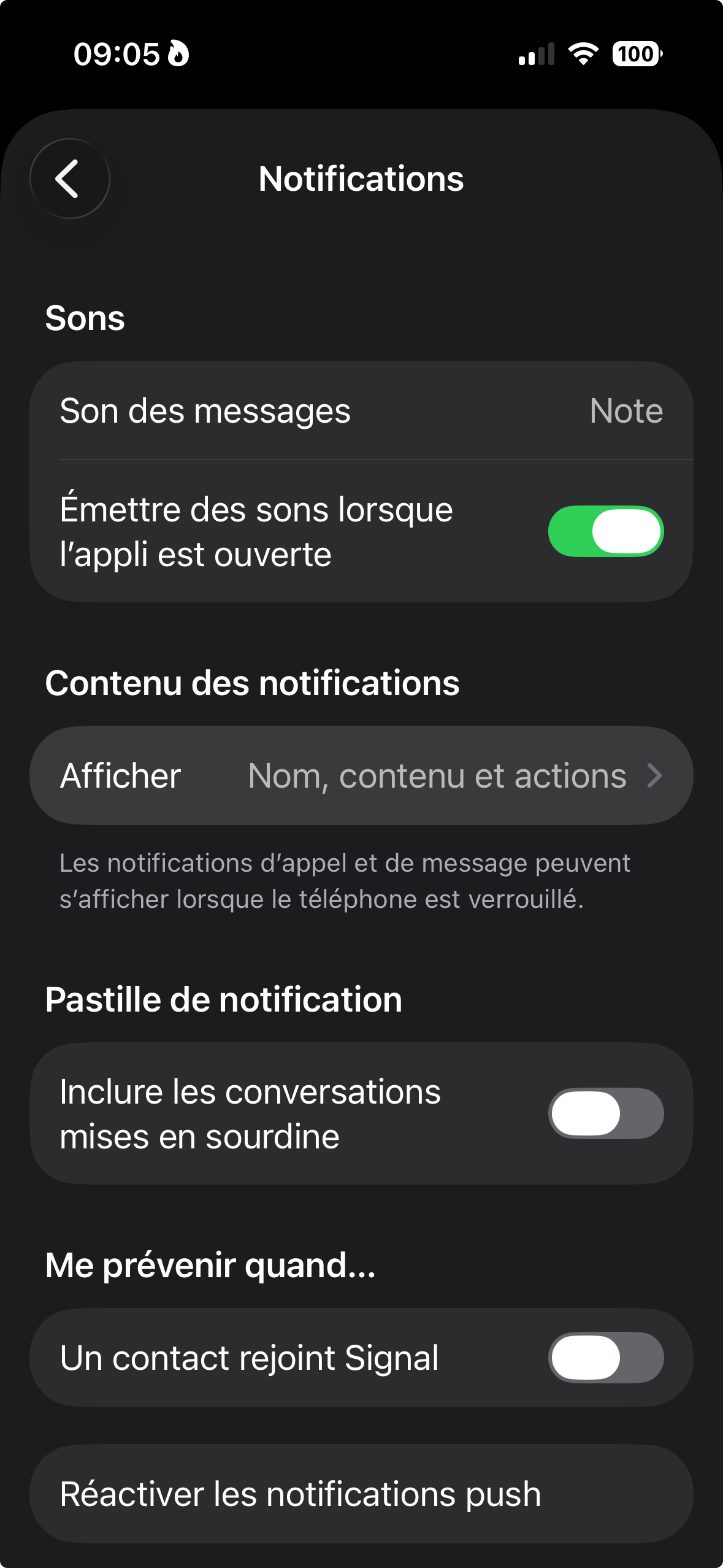 Signal notifications