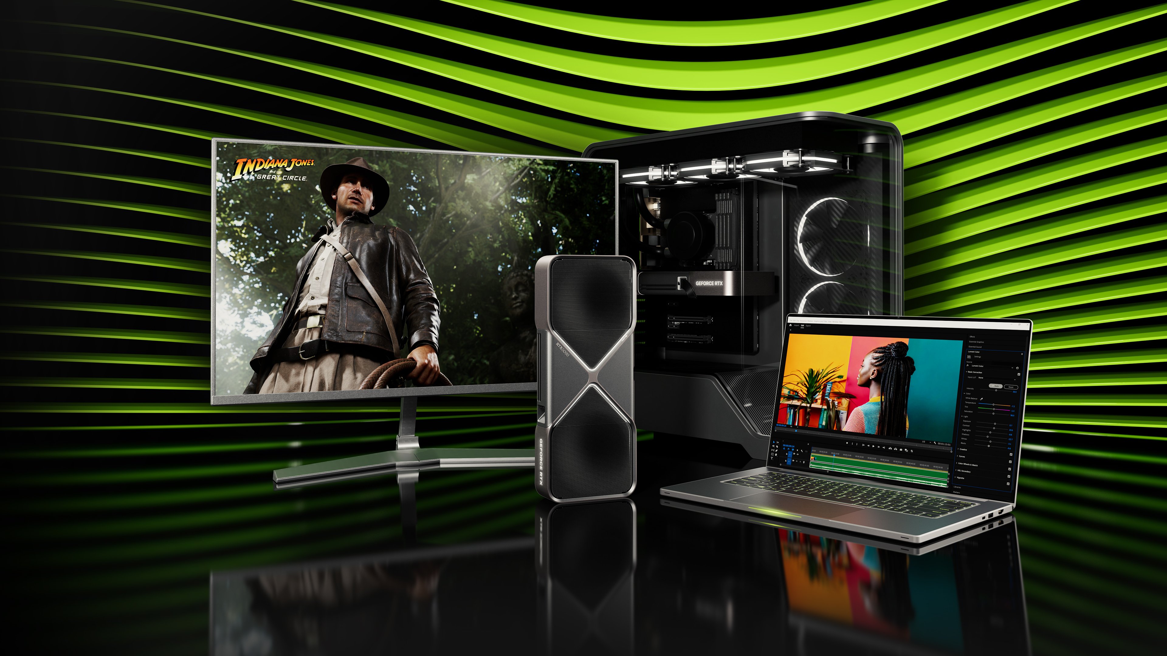 PC de bureau ou portables, le DLSS 4 est implémenté dans tous les produits estampillés GeForce RTX 50. ©NVIDIA
