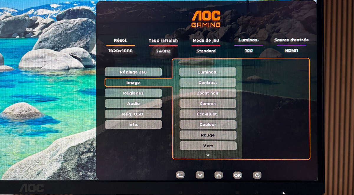 Les réglages d'image sont assez classiques. ©Charles Gouin-Peyrot pour Clubic