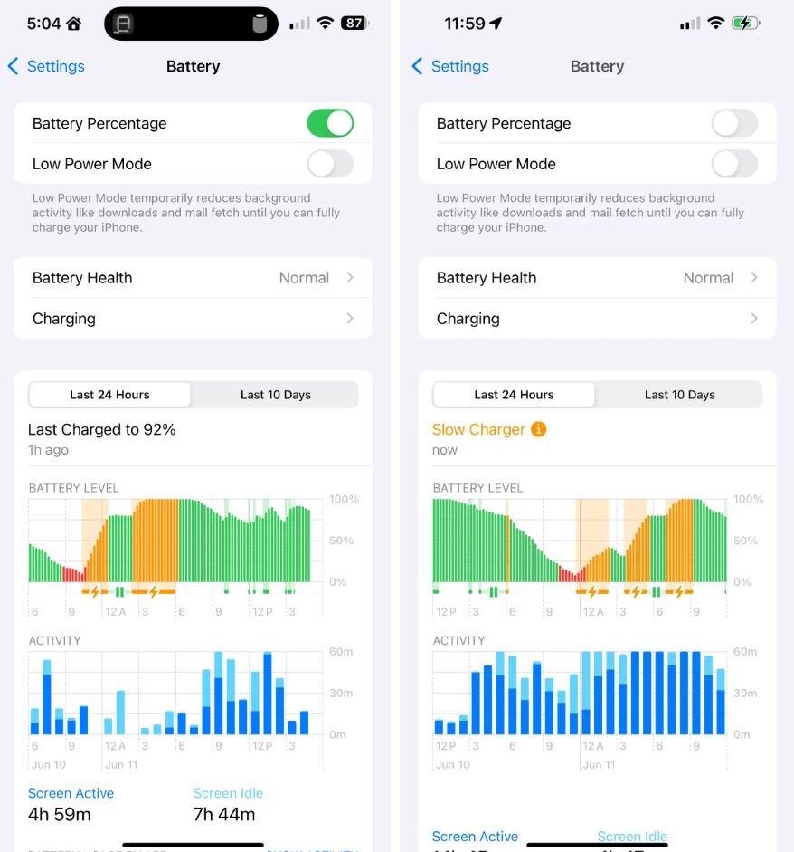 Les phases de charge lente sont répertoriées sur le récapitulatif de recharge © Android Authority