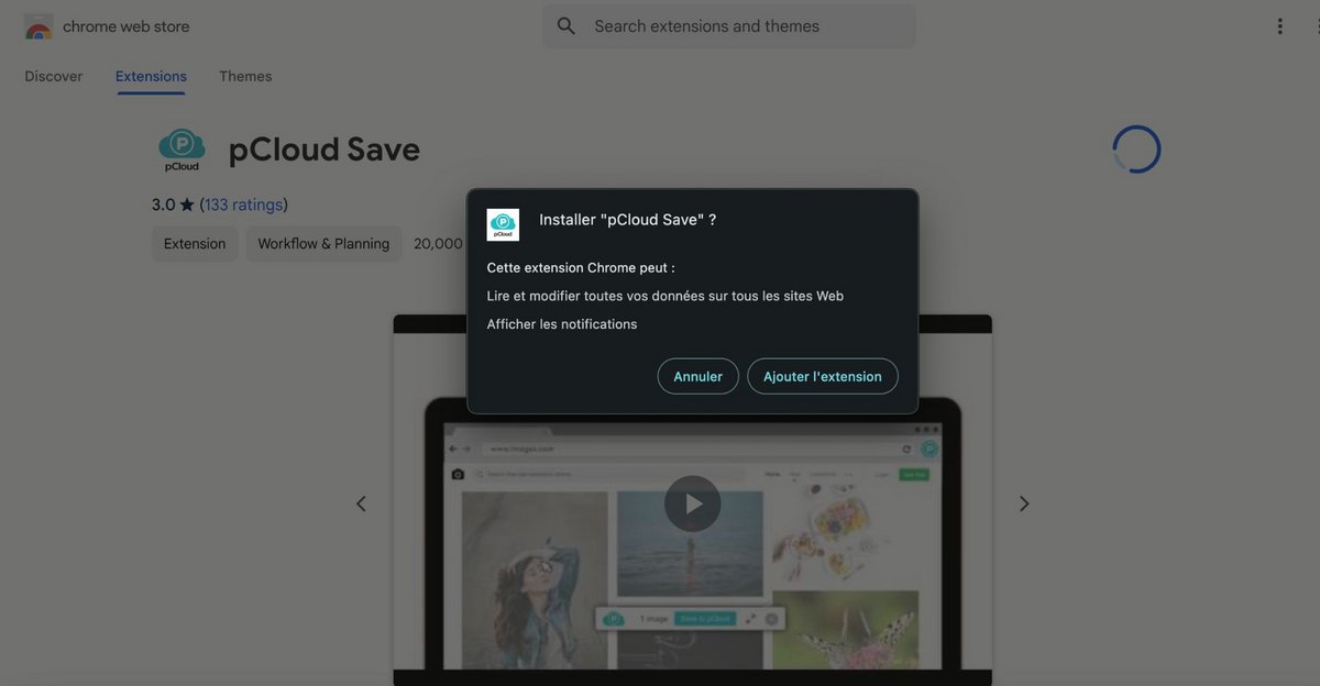 Installez l'extension pCloud Save © Mia Ogouchi pour Clubic
