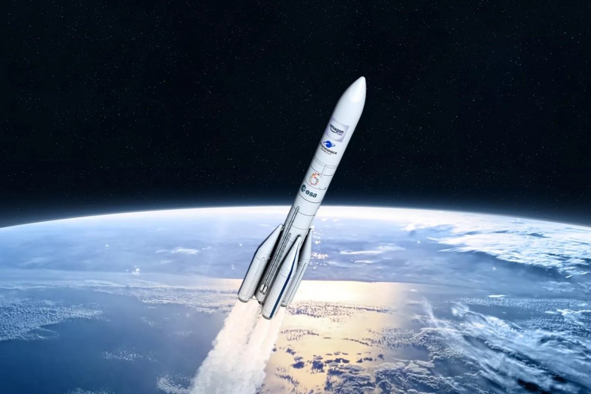 Ariane 6 lance sa version Ariane 64 avec quatre boosters P120C le 12 février 2026. © Arianespace
