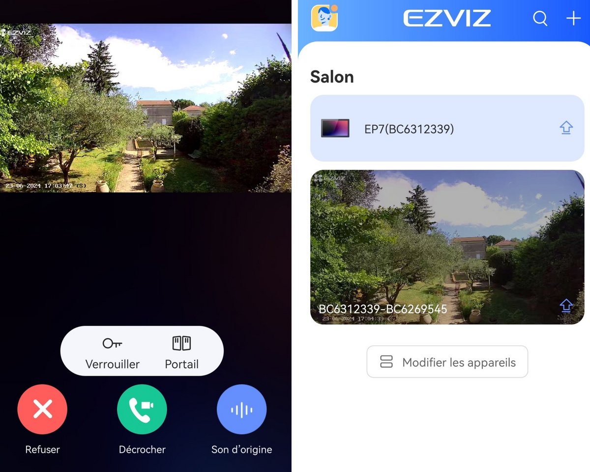 Une application mobile réactive et intuitive © EZVIZ