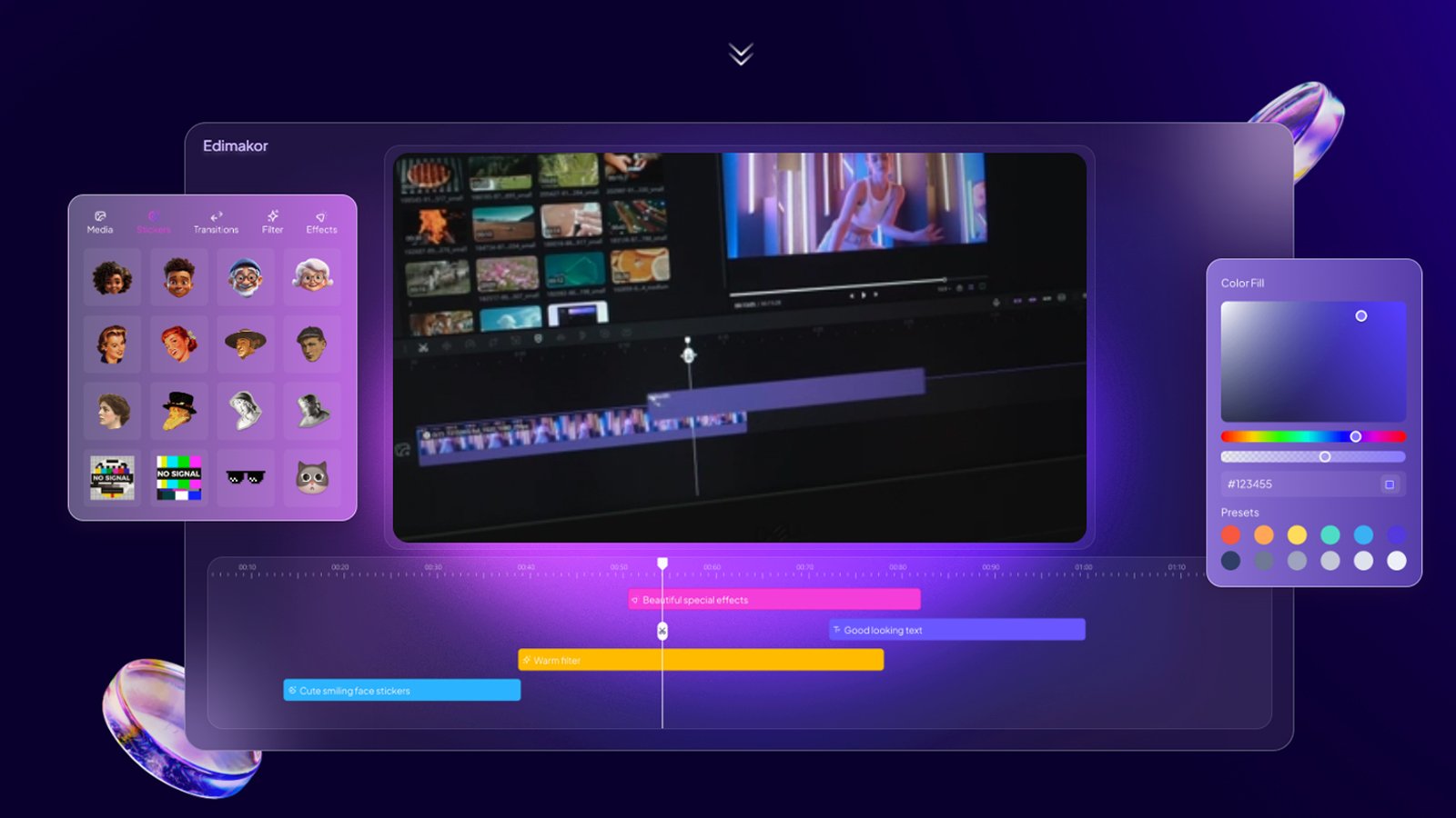 Vos montages vidéos prennent une nouvelle dimension avec l'IA ©Edimakor