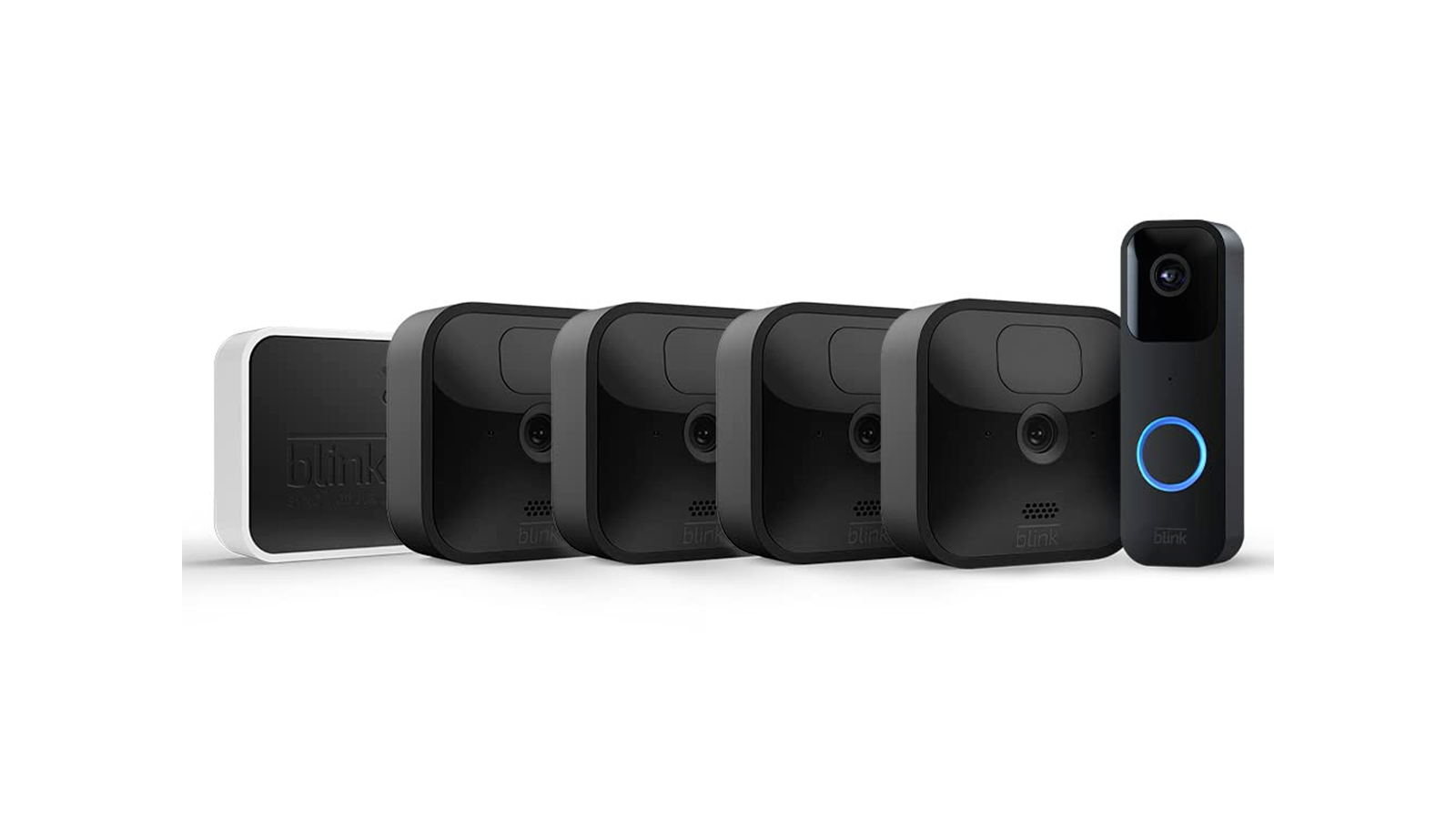 Les 4 caméras Blink Outdoor avec la sonnette connectée Blink Video Doorbell