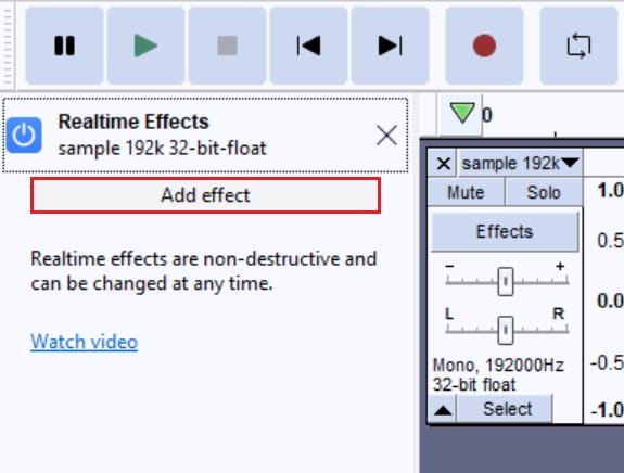 Audacity 3.6.0 introduit des effets de piste en temps réel © Audacity