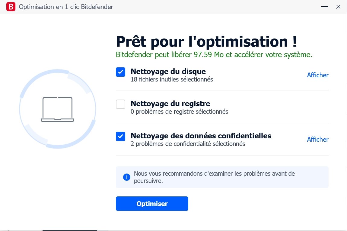 Bitdefender Total Security - Nettoyage système