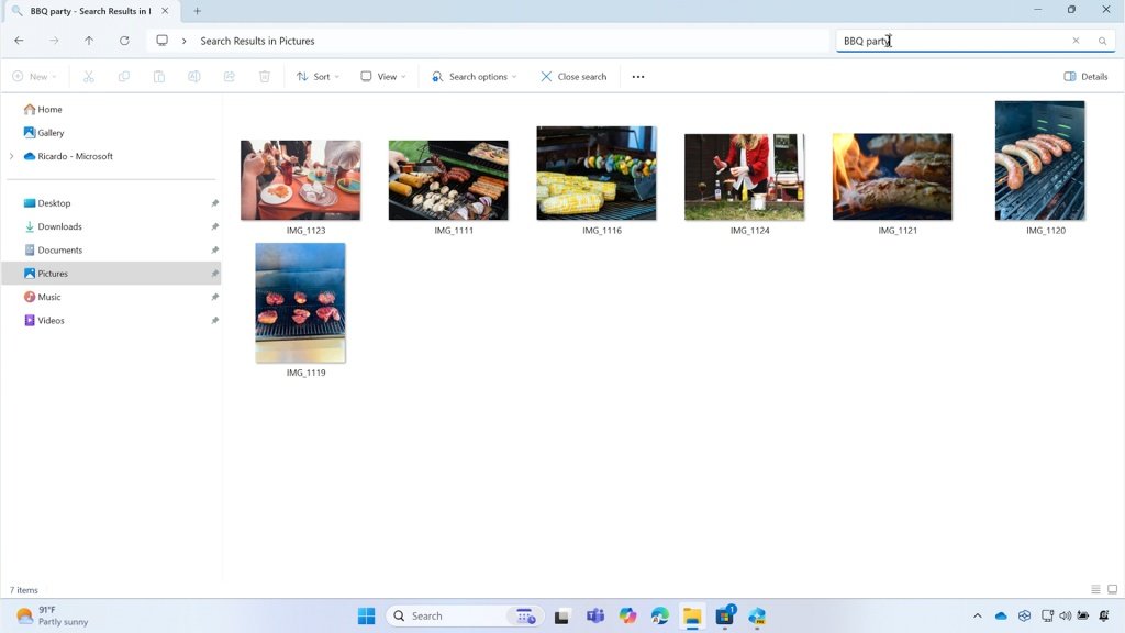 Windows Search sera capable de comprendre le langage naturel pour retrouver des photos et des documents © Microsoft