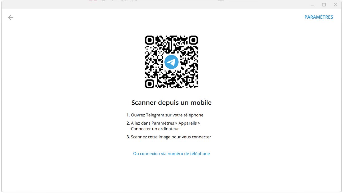 Ce QR vous permettra d'accéder à votre compte Telegram sur ordinateur plus rapidement © Axel Reghis pour Clubic