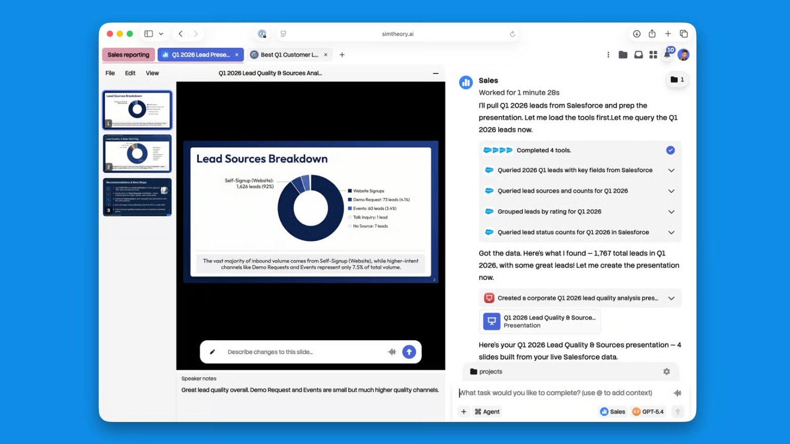 Simtheory, une plateforme de collaboration boostée à l'IA. ©Canva/Simtheory