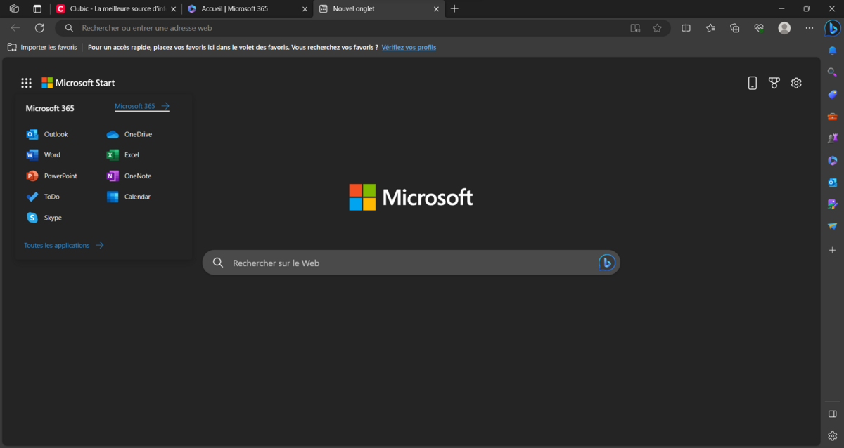 Microsoft Edge - L'intégration de Microsoft 365