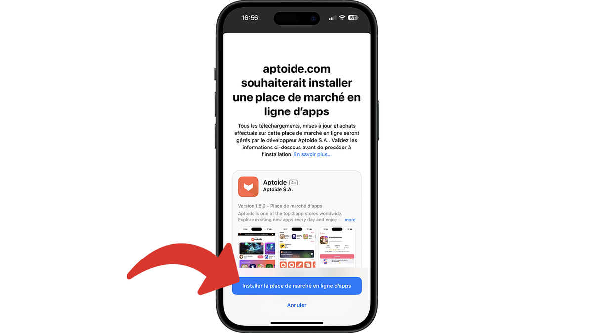 Confirmer l'installation du store Aptoide © Clubic