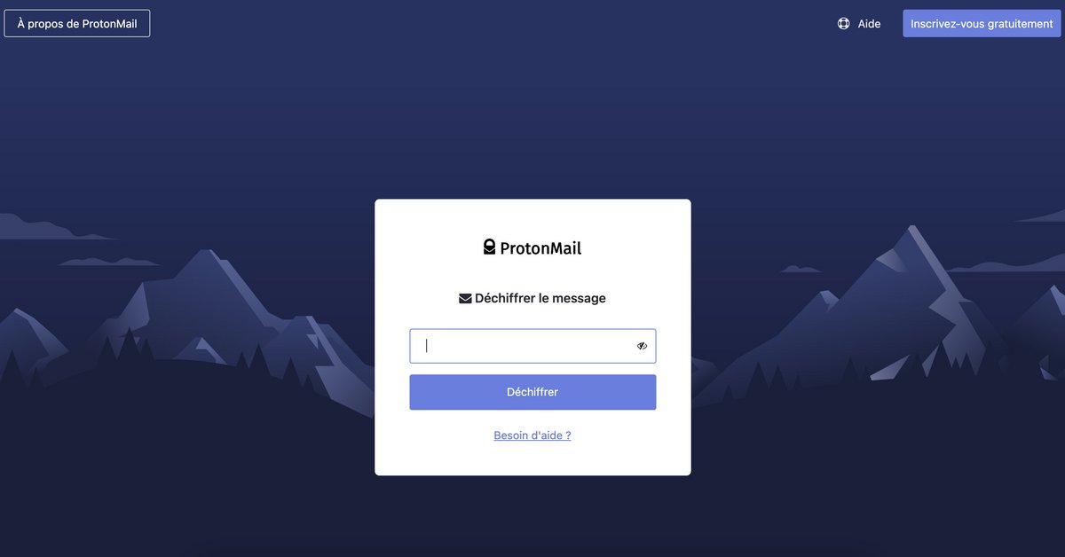 ProtonMail - Indication de code pour le déchiffrage d'un message