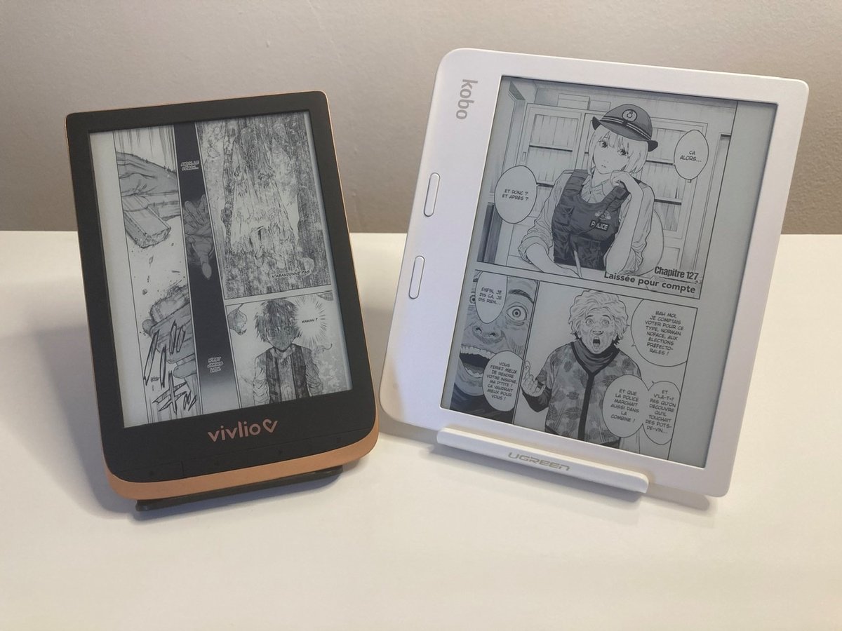 L’écran 6" de la Touch HD Plus est trop limité pour les mangas. La Libra 2 s’en tire bien mieux ! © Johan Gautreau pour Clubic