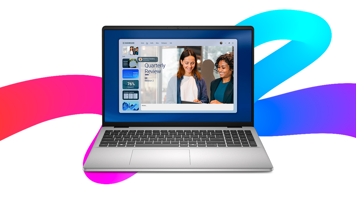 Le Dell 16 associe un Ryzen 7 250 à 8 cœurs, un écran 16 pouces 2K et un SSD d'1 To pour un usage professionnel et multimédia à un tarif compétitif. ©Clubic