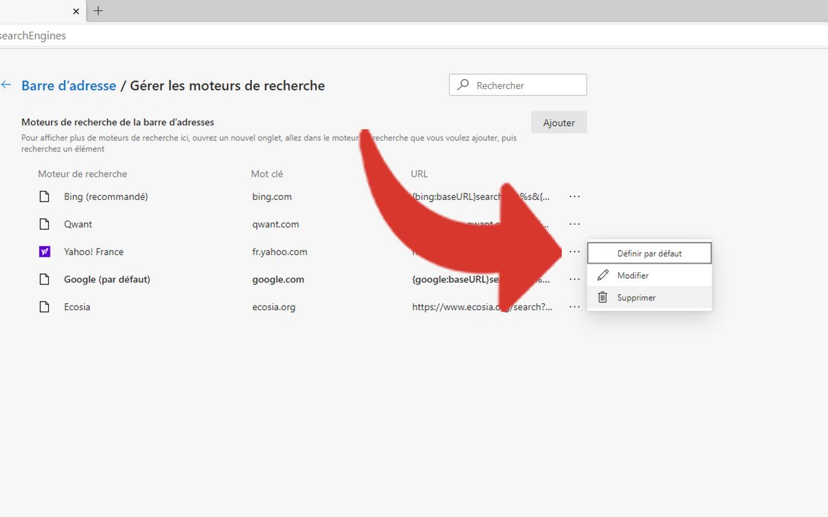 Supprimer Yahoo Edge