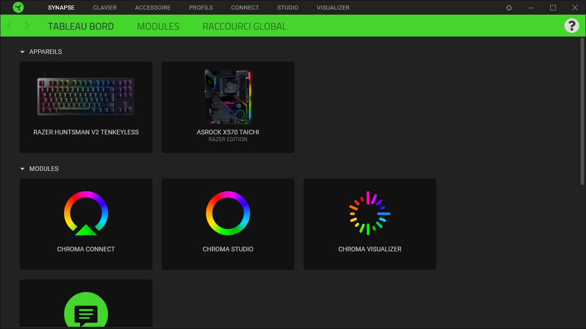 Razer Synapse est complété par la suite Chroma qui alourdit pas mal les choses © Nerces