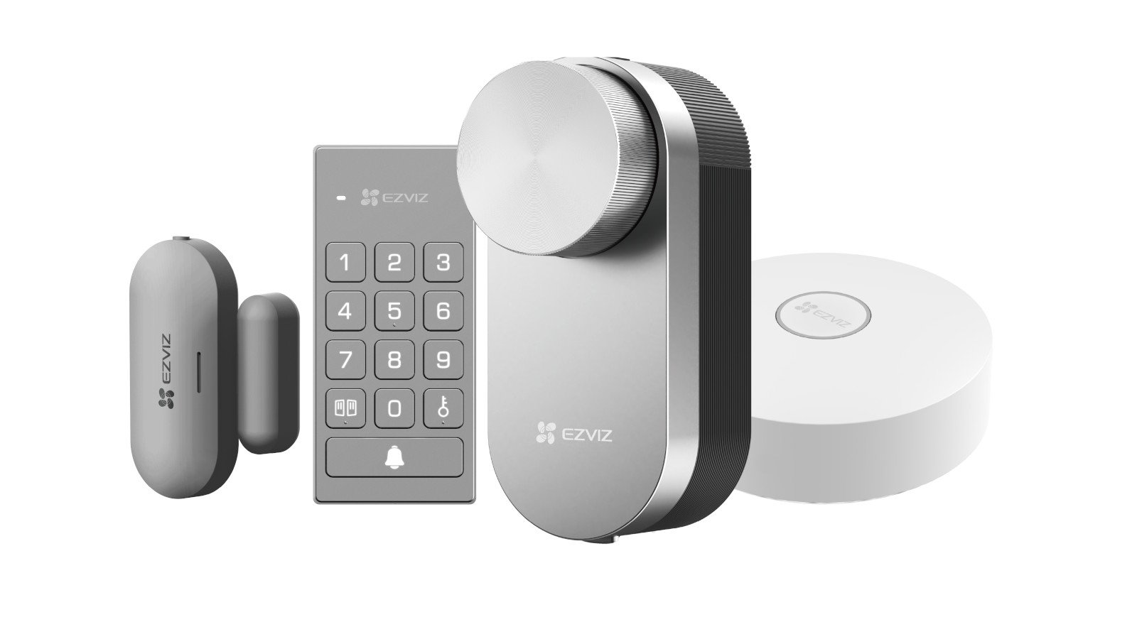 La serrure DL01 et ses accessoires. ©EZVIZ