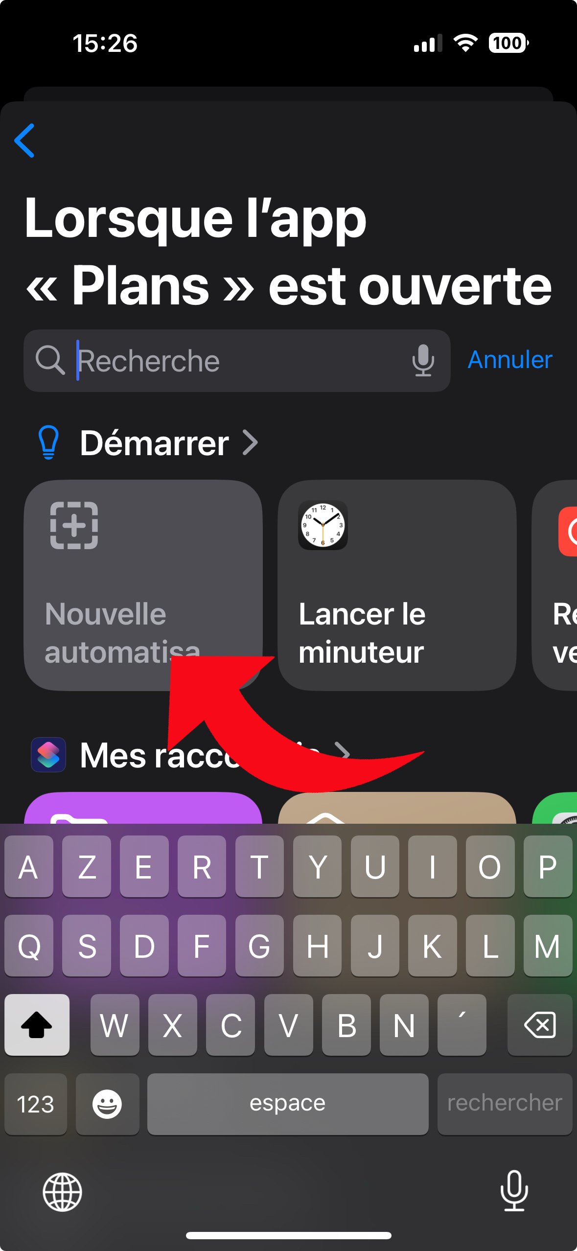 iOS - Raccourcis