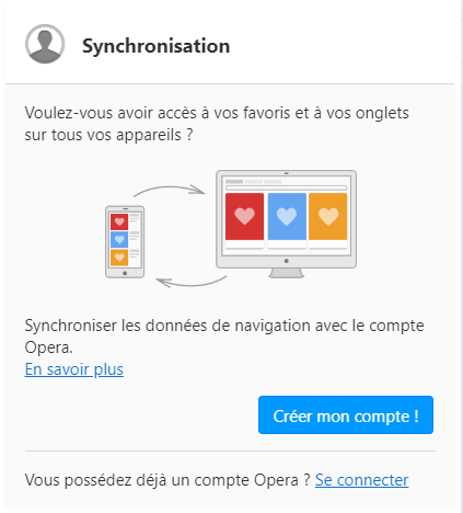 Opera dispose d'un service de synchronisation très pratique.