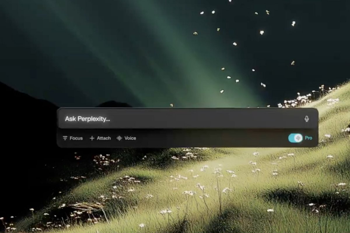 Illustration de la barre de recherche de Perplexity AI sur macOS. © X.com / Perplexity
