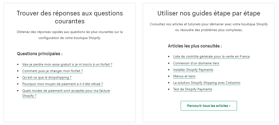 @Shopify : un centre d'aide complet