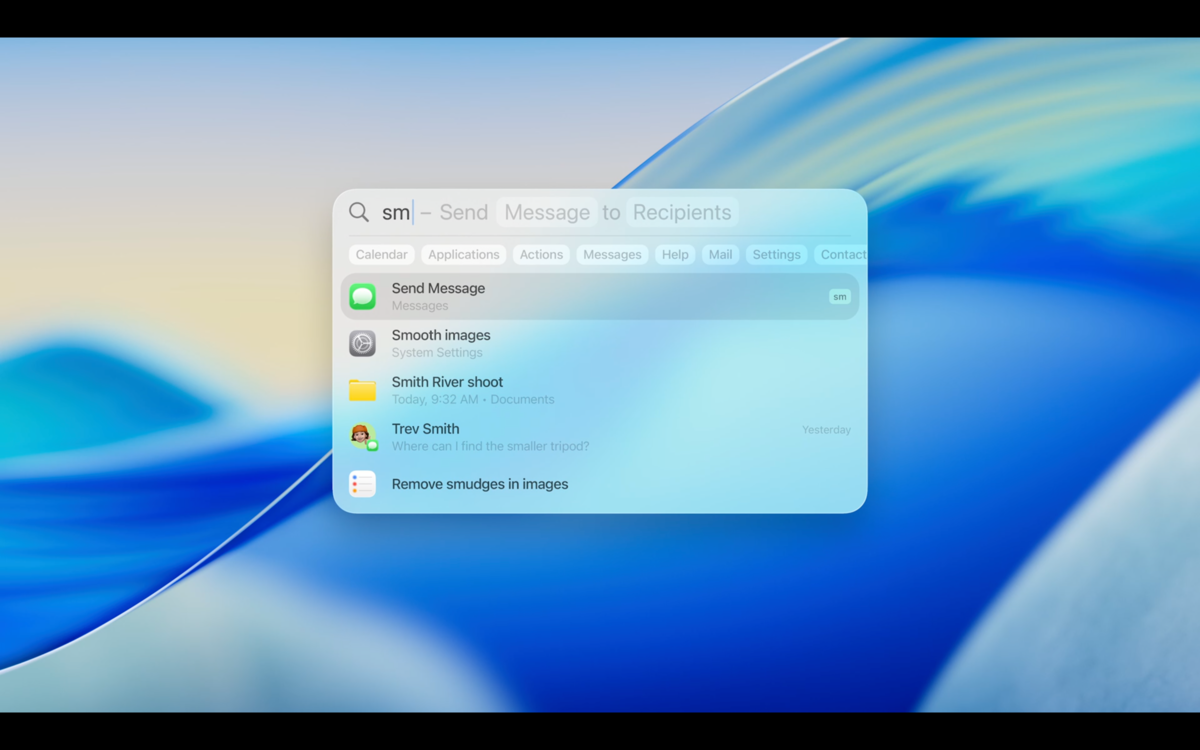 Il est possible d'associer des raccourcis à des actions  ©Apple