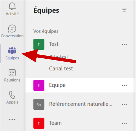 Microsoft Teams  équipe créée