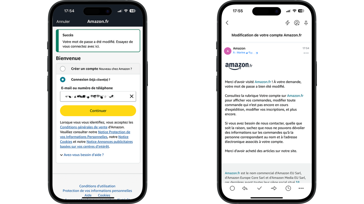 Il est possible de se connecter dès à présent avec le nouveau mot de passe d'Amazon © Clubic