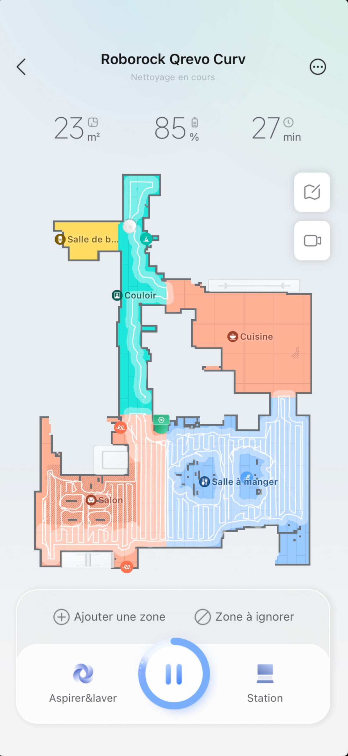 Roborock Qrevo Curv 2 Pro nettoyage