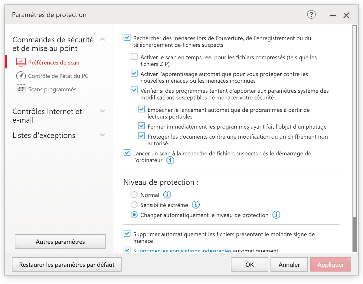 Trend Micro Maximum Security - Modules de protection