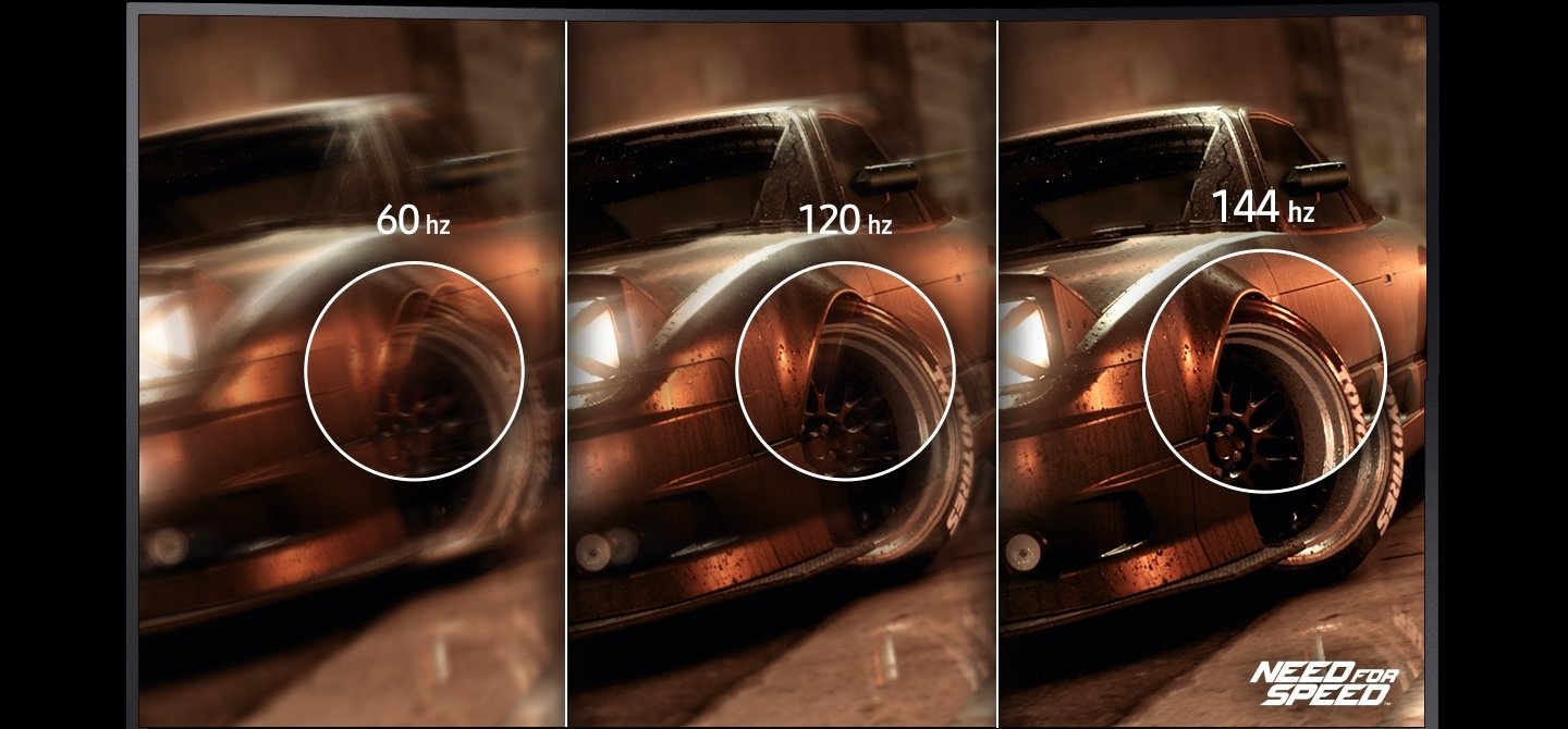 Le web fourmille d'images comparatives comme celle-ci. Ici c'est Samsung qui tente de nous démontrer le gain que procure un écran avec une fréquence de rafraichissement élevée. © Samsung