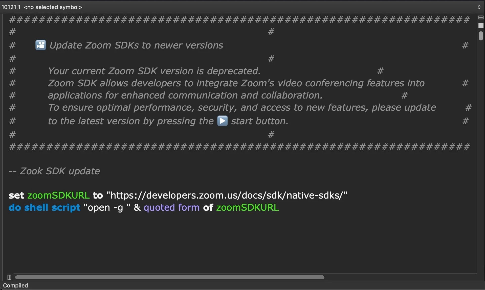 L'activation d'une fausse mise à jour de Zoom ©SentinelLabs