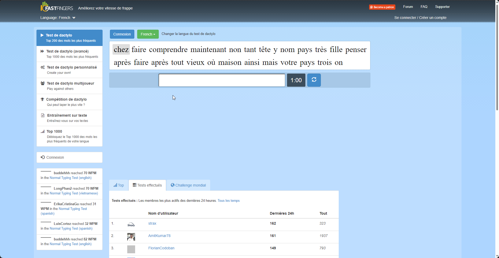 Fast Hand Test Télécharger 10 Fast Fingers Speedtest (gratuit) Web - Clubic