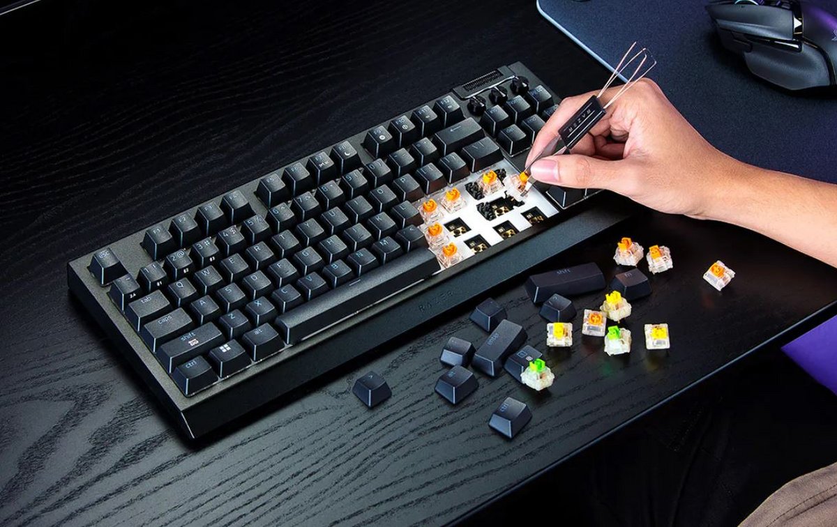 Le clavier peut accueillir des switches mécaniques à 3 ou 5 broches. ©Razer