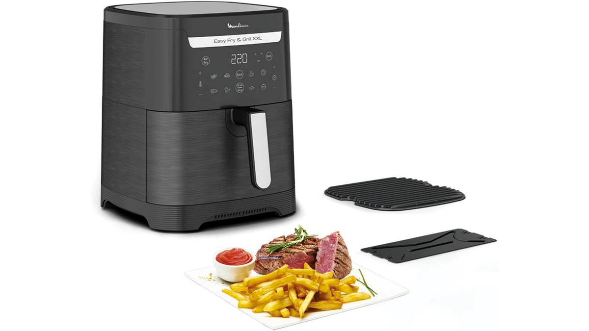 La friteuse à air chaud Moulinex Easy Fry & Grill XXL et sa cuve grande capacité de 6,5 L