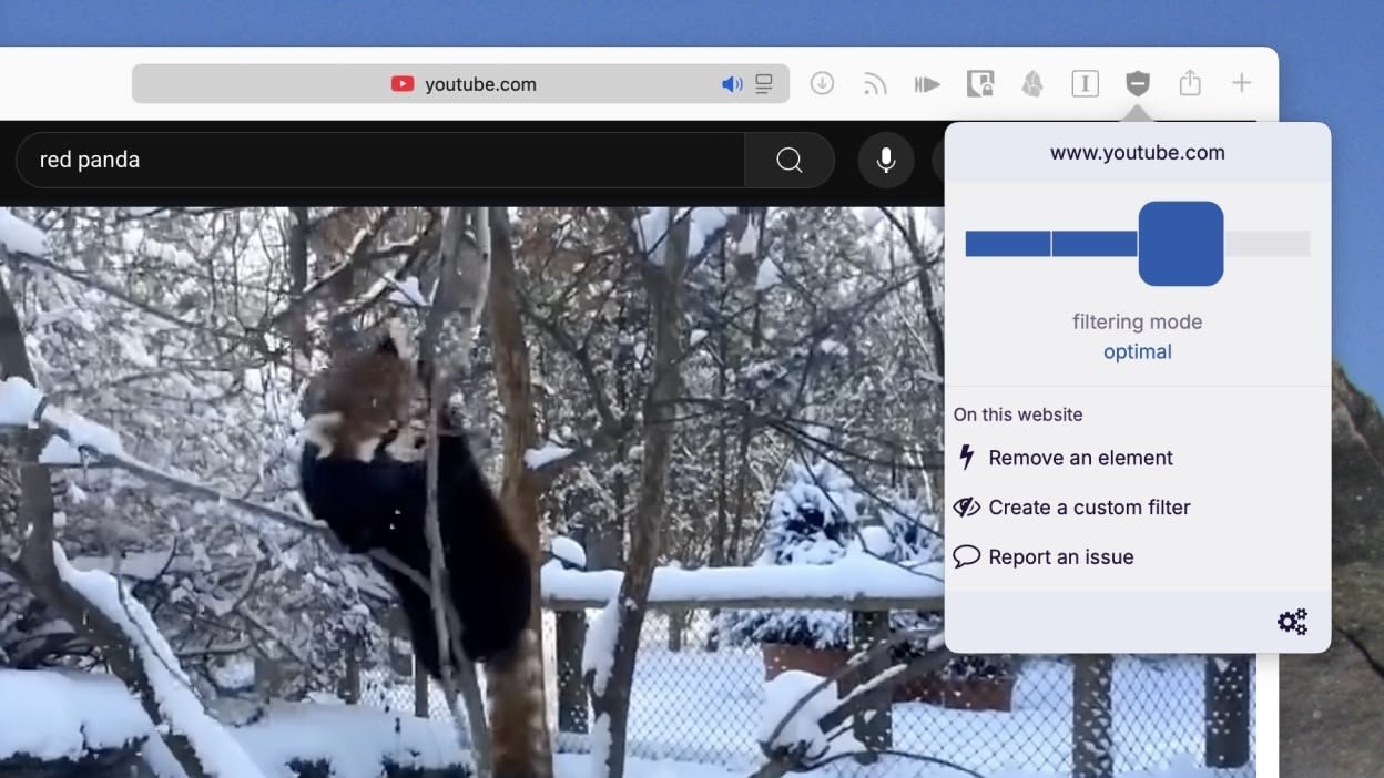 uBlock Origin Lite fonctionnant dans Safari. © uBlock