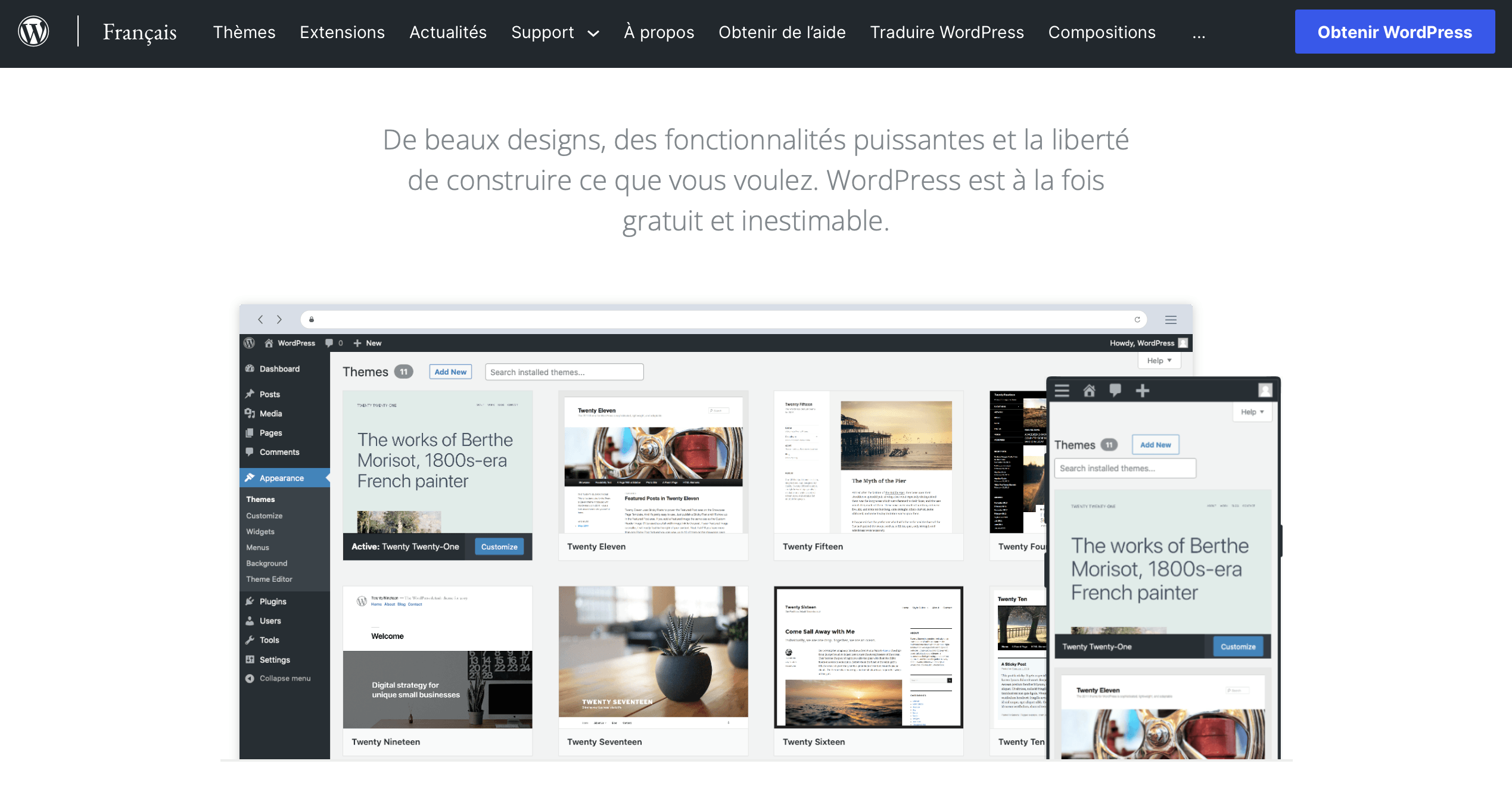 Wordpress org screen home