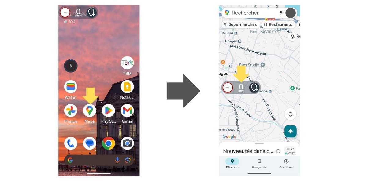 Un Widget à placer sur l'app Google Maps © Mia Ogouchi pour Clubic