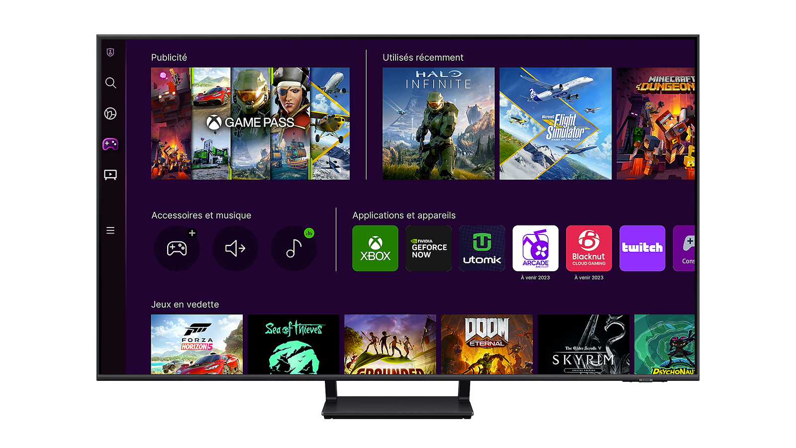 La Samsung 55Q70C 4K QLED avec un Gaming Hub pour jouer avec et sans console