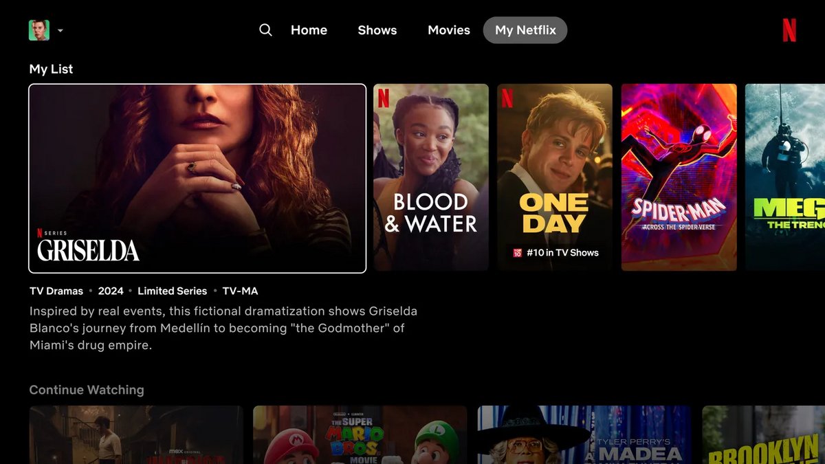 La fonction Mon Netflix, ainsi que le design des nouvelles tuiles. © Netflix
