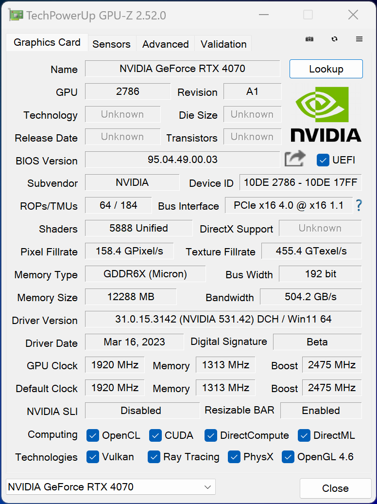 Avant de conclure cet état des lieux avec GPU-Z © Nerces pour Clubic