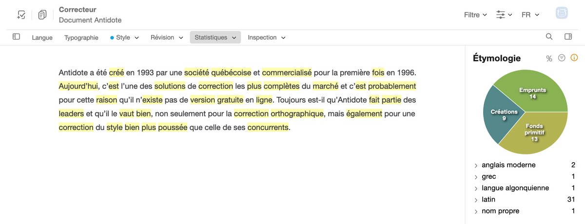 Les erreurs sont classées dans 3 catégories (langue, typographie et style) et 12 sous-catégories (erreurs, mots inconnus, ruptures, espaces, conventions, répétitions, tournures, vocabulaire, lisibilité, inclusivité…). Toutes sont paramétrables en fonction des besoins de l’utilisateur et des spécificités de chaque texte. Autant dire qu’Antidote Web couvre toute l’étendue des fautes de rédaction. © Clubic